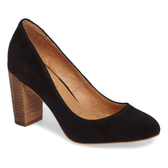 Corso Como Anya Tan Suede Pumps Block Heel Pointed Toe Women’s Size 10 Black - Picture 1 of 6